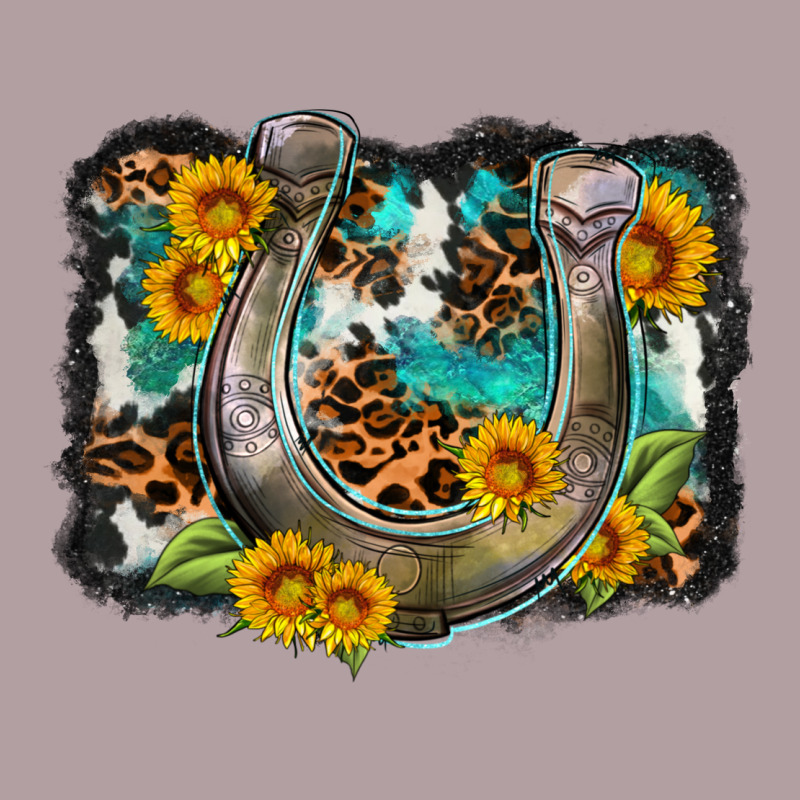 Western Leopard Cowhide Turquoise Background Horse Vintage Hoodie by OliviaCreatesArt | Teevron