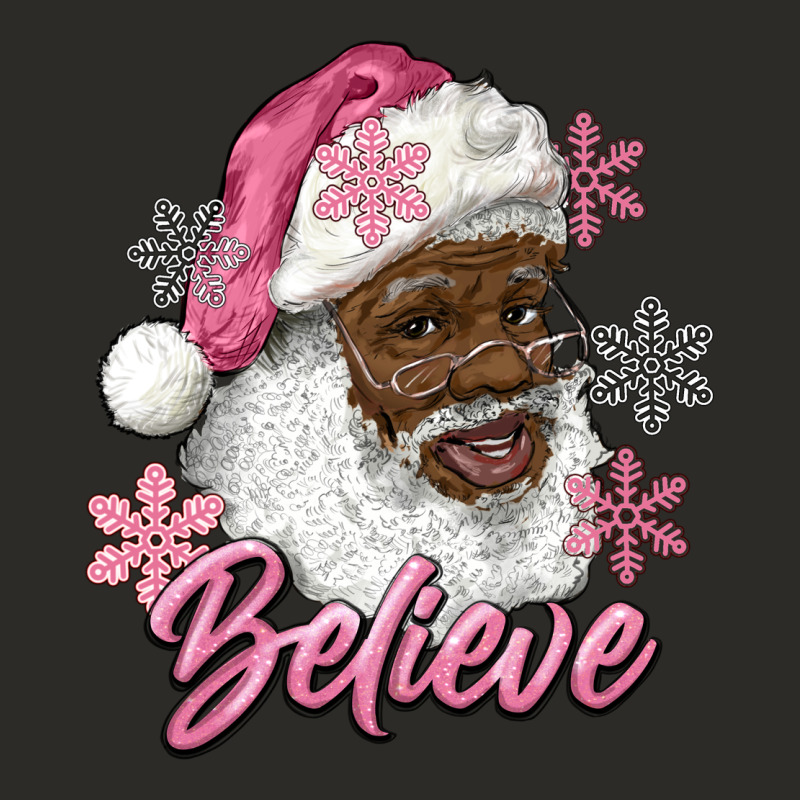 Pink Christmas African American Santa Believe Heavy Core Tee by RanaPortraitStore | Teevron