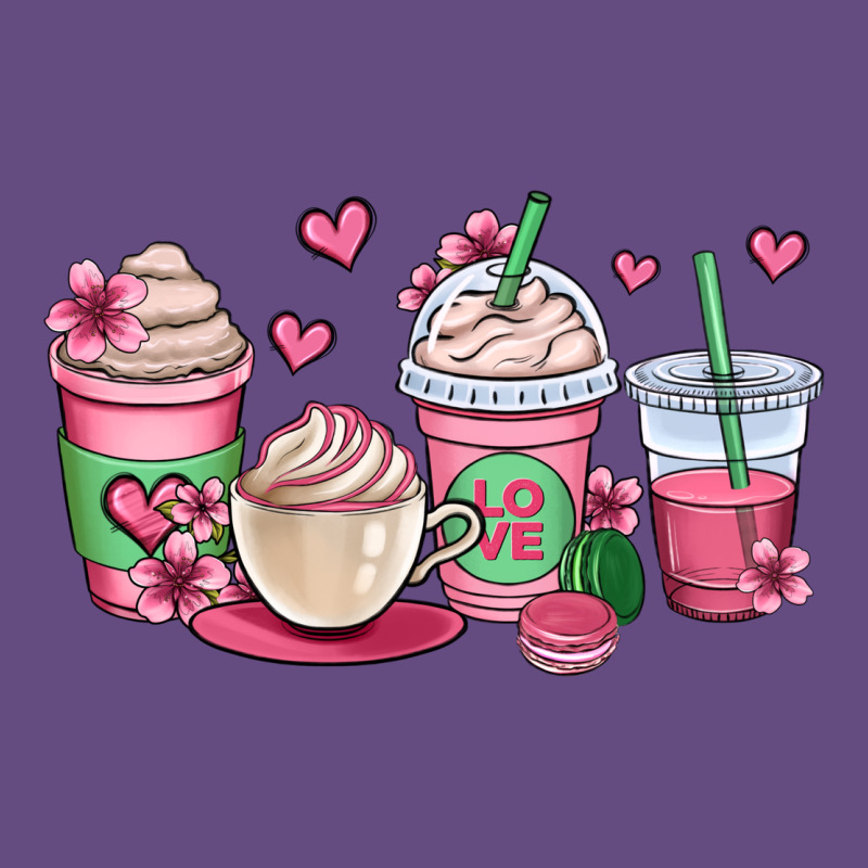 Valentines Day Coffee Cups Vintage Hoodie by OliviaCreatesArt | Teevron