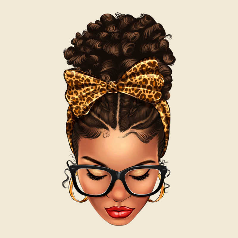 Light Skin Afro Messy Bun Leopard Bow Premium Tee by texasbilliewilder | Teevron
