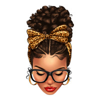 Light skin afro messy bun leopard bow | Teevron