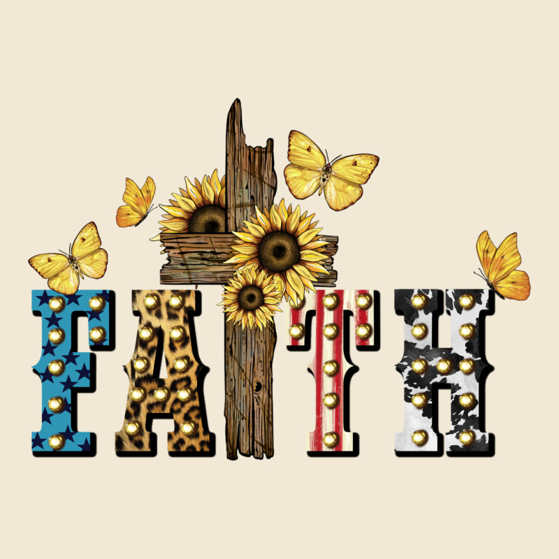 Faith Usa Sunflower 4th Of July Ladies Tee by HowdyJamesFarm | Teevron