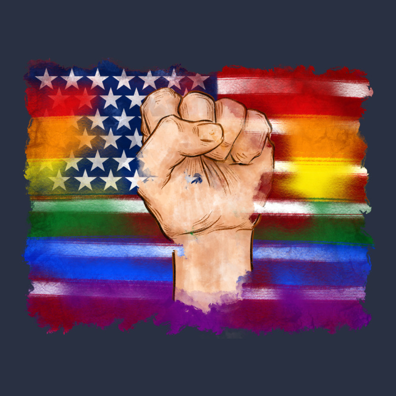Lgbtq Flag And American Flag With Hand Heavyweight Sweatshirt by Artiststas | Teevron