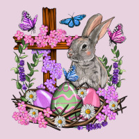 Easter Eggs And Bunny With Cross Easter Day Ladies Tee | Teevron