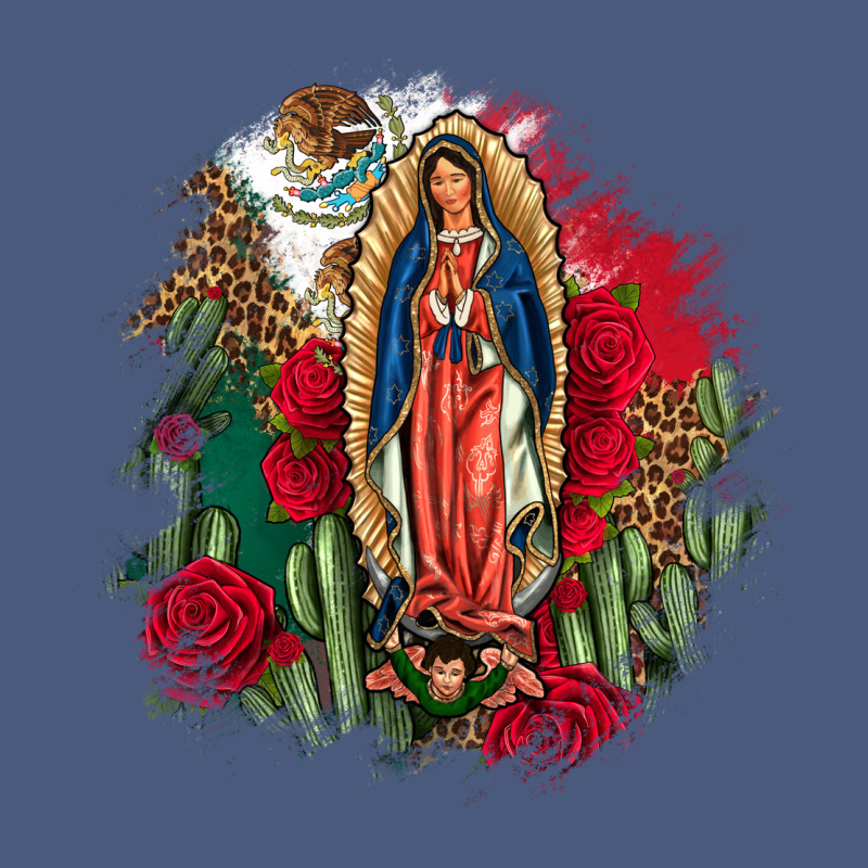 Our Lady Of Guadalupe Mexican Flag Cactus Roses Vintage Hoodie by FaDigitalArtStudio | Teevron