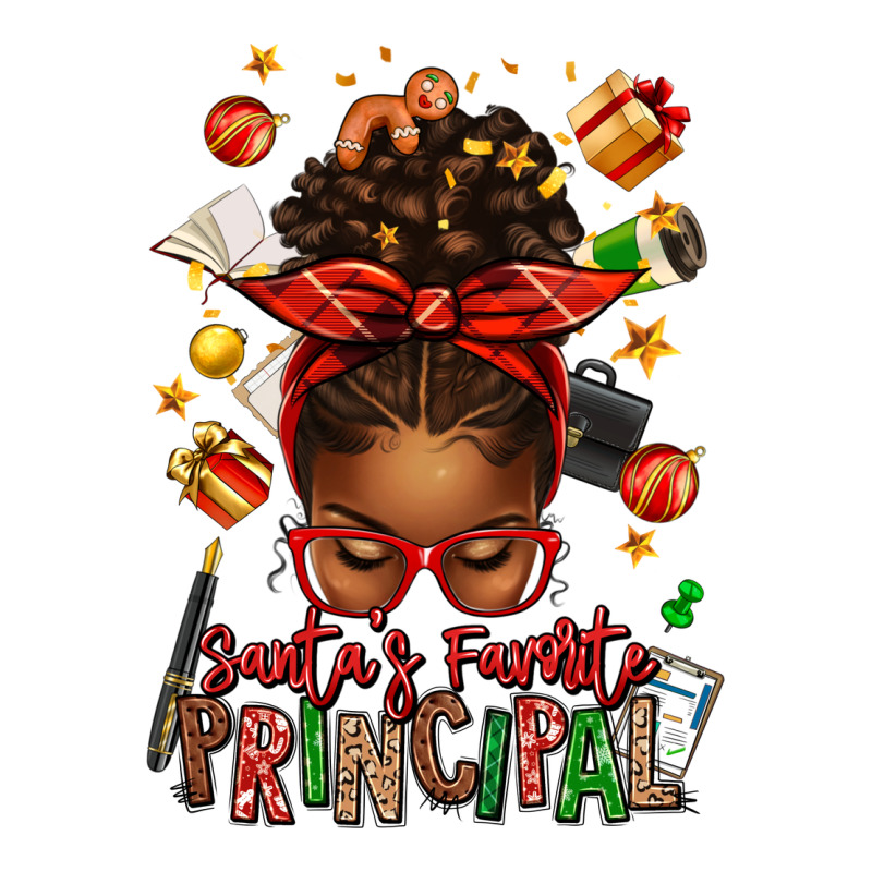 Santas Favorite Principal Afro Messy Bun Premium Tee by texasbilliewilder | Teevron