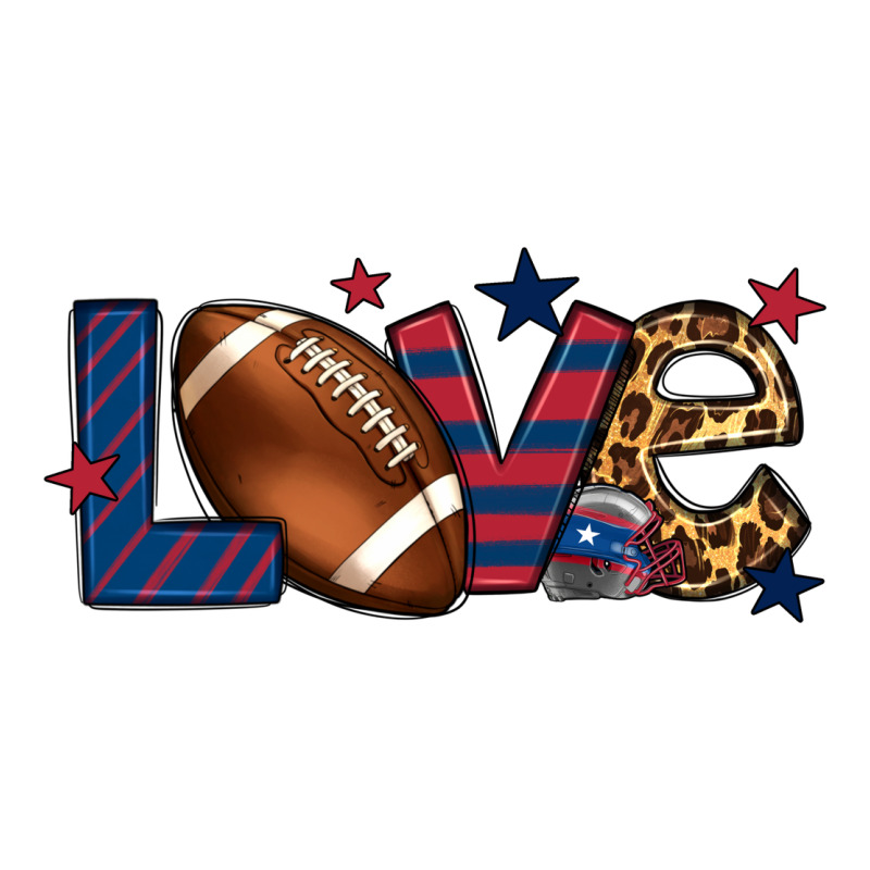 Love Football Team Color Red Blue 4th Of July Ladies Tee by HowdyJamesFarm | Teevron