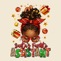 Santa's Favorite Assistant Afro Messy Bun Premium Tee | Teevron