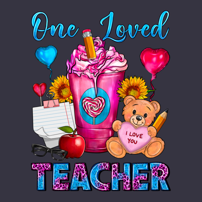 One Loved Teacher Valentines Day Cold Drink Frappe Vintage Hoodie by FaDigitalArtStudio | Teevron