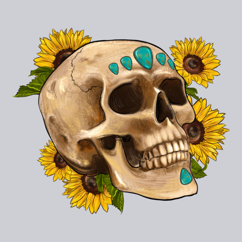 Skull Flowers And Gemstone Heavyweight Sweatshirt by Artiststas | Teevron