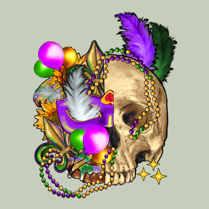 Mardi Gras Skull Long Sleeve Tee by FaDigitalArtStudio | Teevron