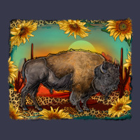 Western Bison With Sunset Background Long Sleeve Tee | Teevron
