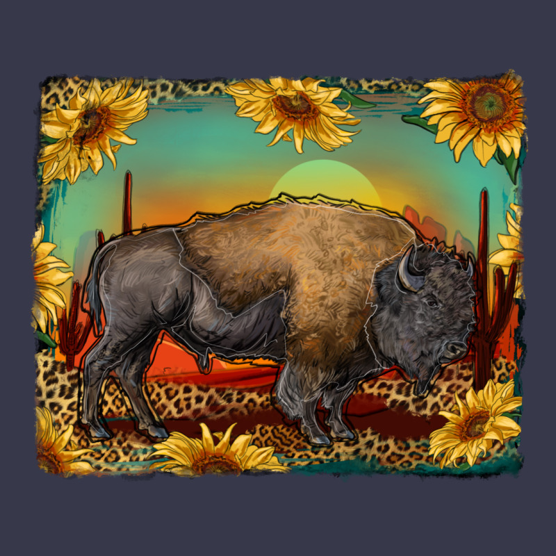 Western Bison With Sunset Background Long Sleeve Tee by RanaPortraitStore | Teevron