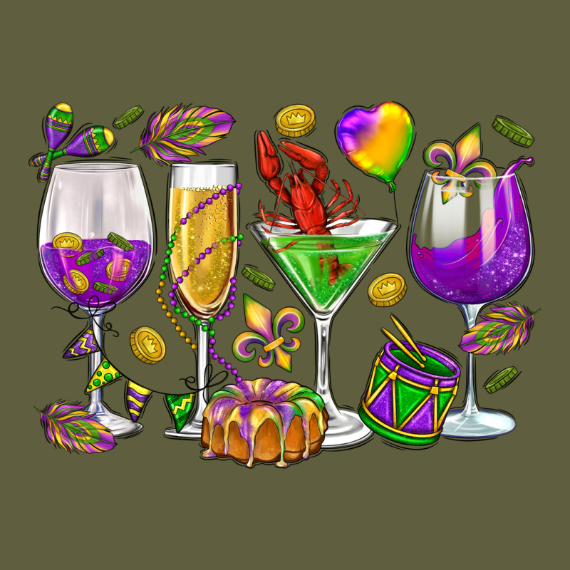 Mardi Gras Wine Glasses Vintage Tee by HowdyJamesFarm | Teevron