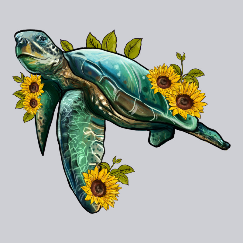 Sea Turtle With Sunflowers Heavyweight Sweatshirt by Artiststas | Teevron