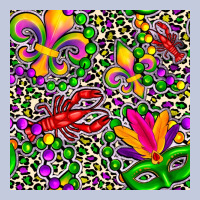 Mardi Gras Crawfish Leopard  Seamless Pattern Long Sleeve Tee | Teevron