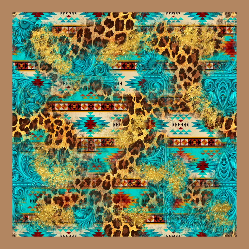 Western Aztec Leopard Glitter Seamless Pattern Long Sleeve Tee by FaDigitalArtStudio | Teevron