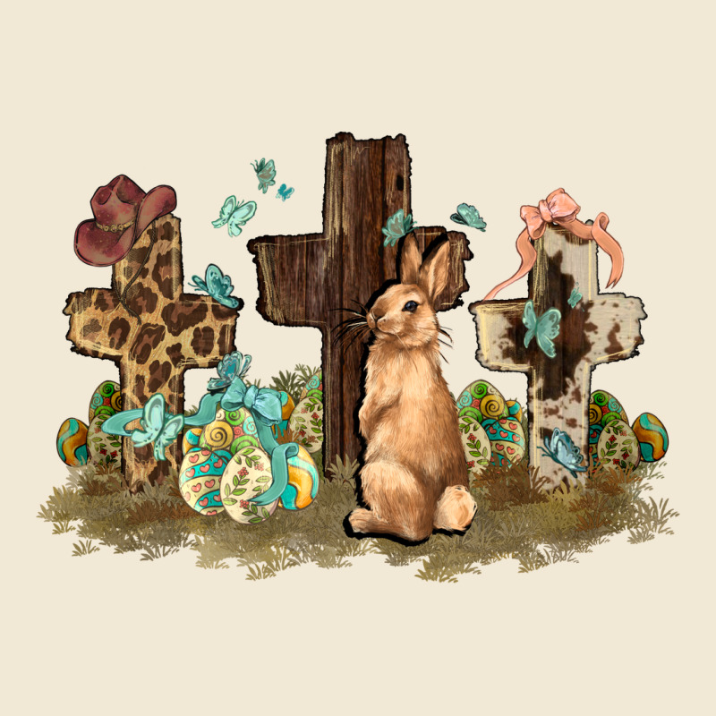 Western Rabbit Bunny With Crosses Easter Day Ladies Tee by HowdyJamesFarm | Teevron