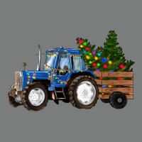 Blue Christmas Tractor Premium Hoodie | Teevron