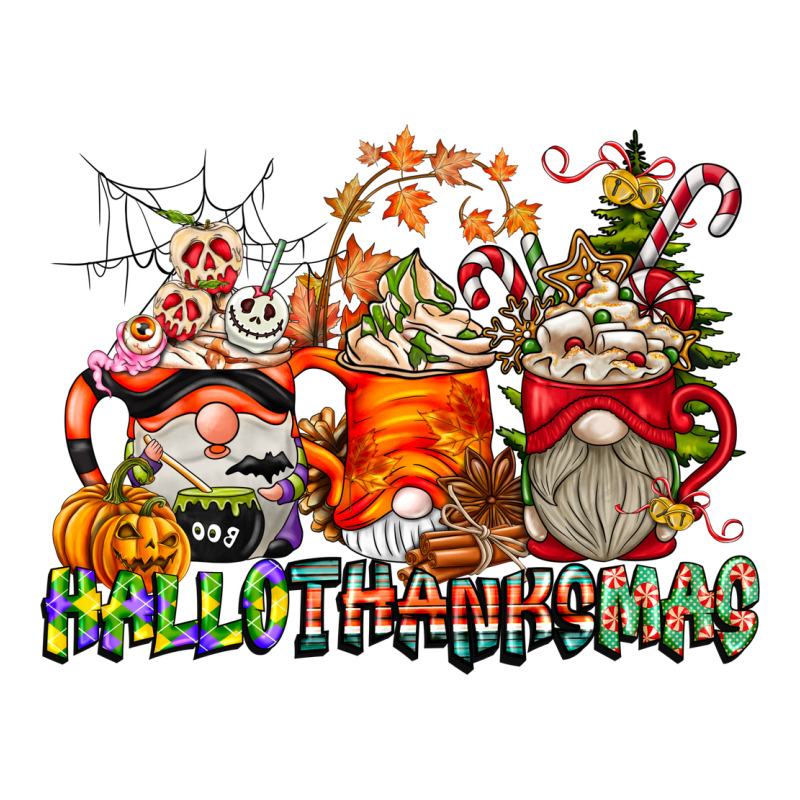 Hallothanksmas Gnome Coffee Cups Premium Hoodie by CowhideDigitalArt | Teevron