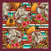 Western Cow With Hay And Flowers Seamless Pattern Long Sleeve Tee | Teevron