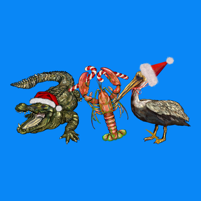 Christmas Alligator Pelican Crawfish Zipper Hoodie by BarkalooDesign | Teevron
