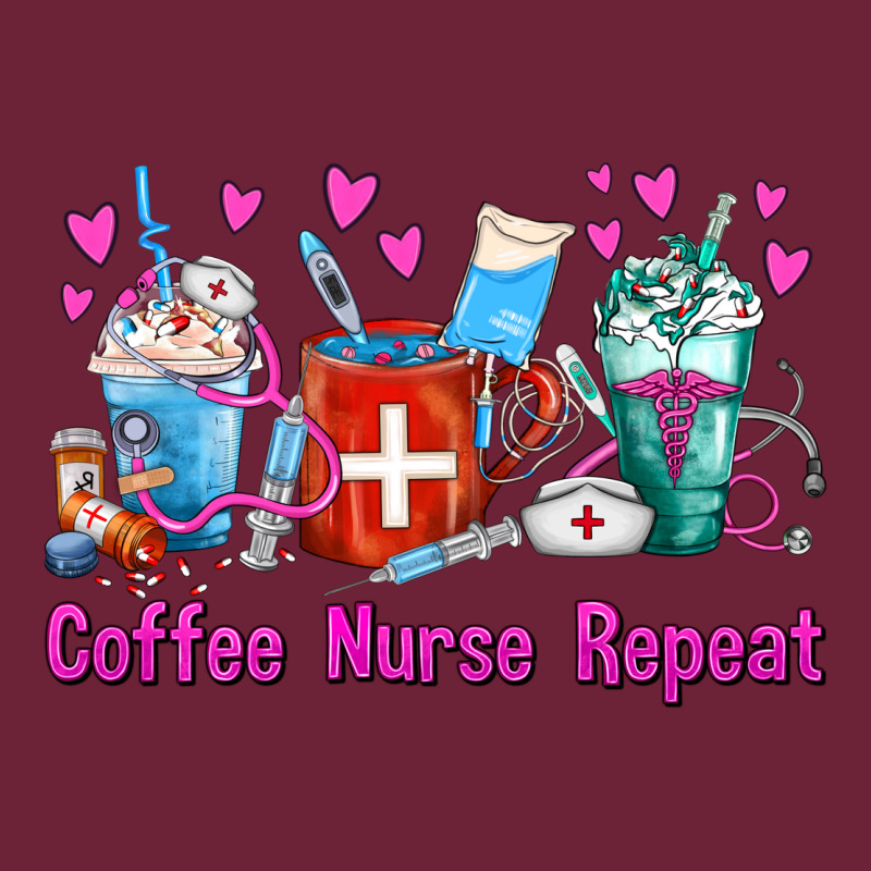 Coffee Nurse Repeat Nurse Coffee Cups Long Sleeve Tee by FaDigitalArtStudio | Teevron