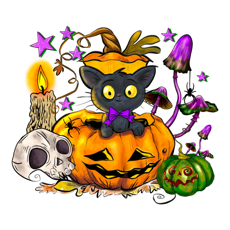 Black Cat Pumpkin Premium Tee by NancyCooperArtShop | Teevron