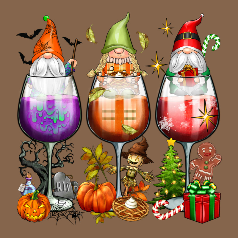 Hallothanksmas Wine Glasses And Gnomes Premium Tee by texasbilliewilder | Teevron