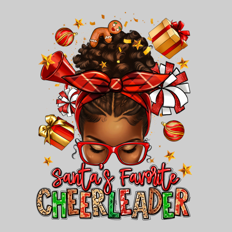 Santa's Favorite Cheerleader Afro Messy Bun Premium Tee by texasbilliewilder | Teevron