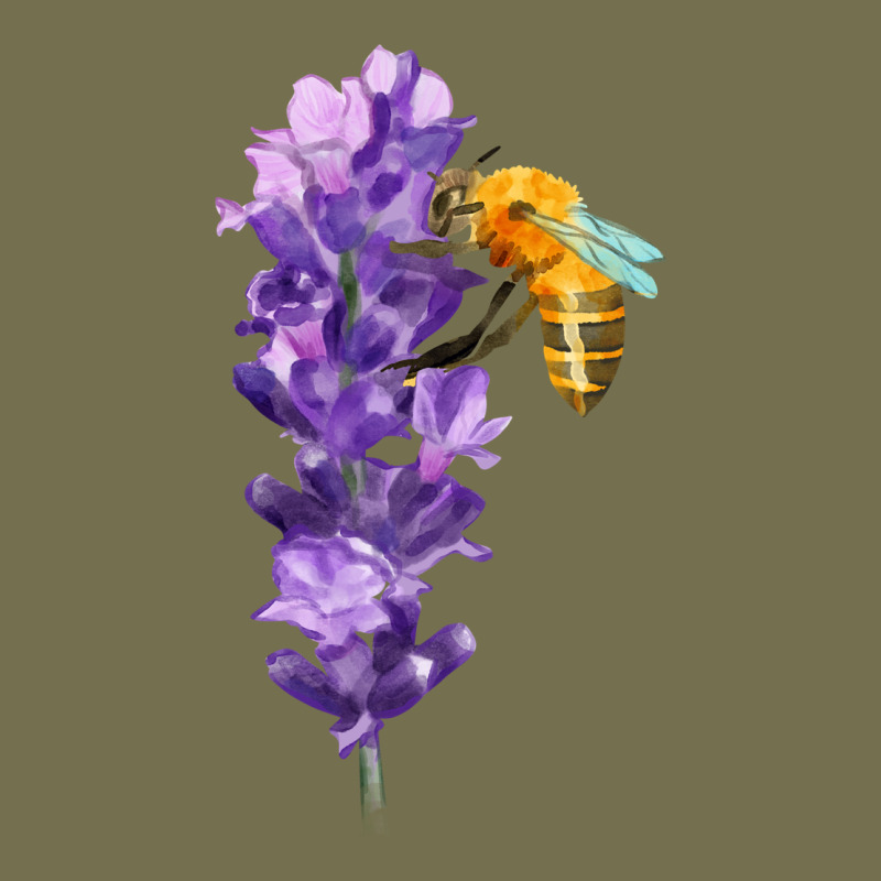 Honey Bee With Lavender Fa Element Vintage Hoodie by FaDigitalArtStudio | Teevron