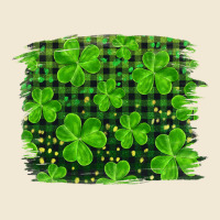 St Patrick's Day Shamrock And Plaid Distressed Background Premium Tee | Teevron