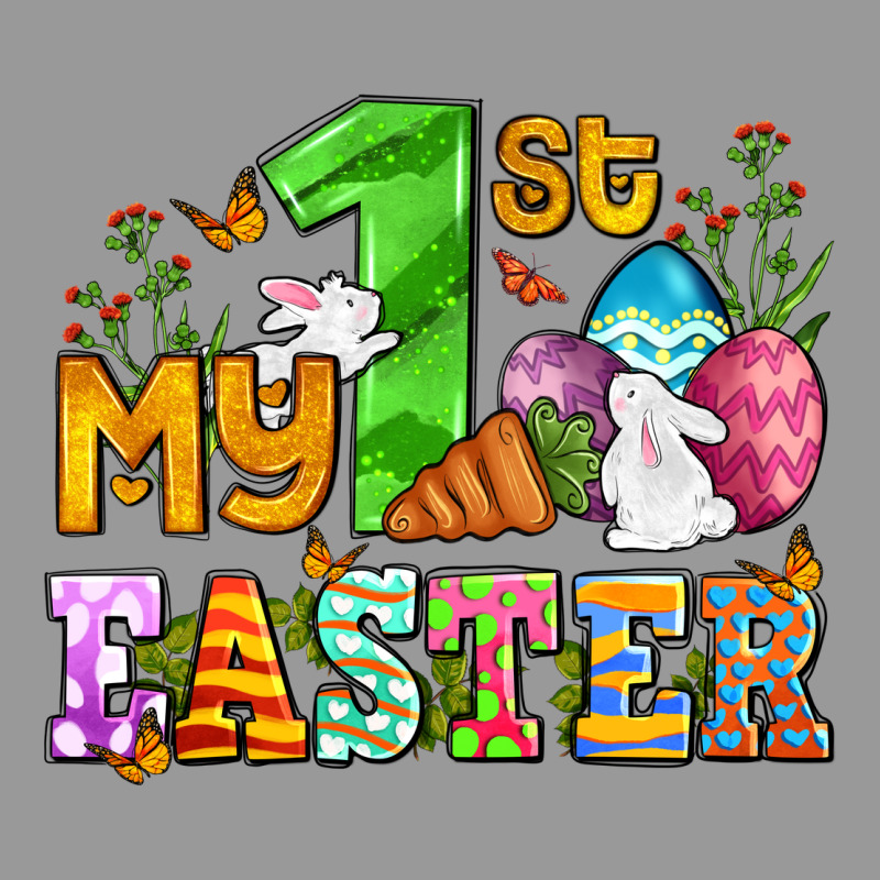 Easter Day My First Easter With Eggs And Rabbits Vintage Hoodie by OliviaCreatesArt | Teevron