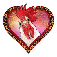 valentines day rooster with leopard heart | Teevron