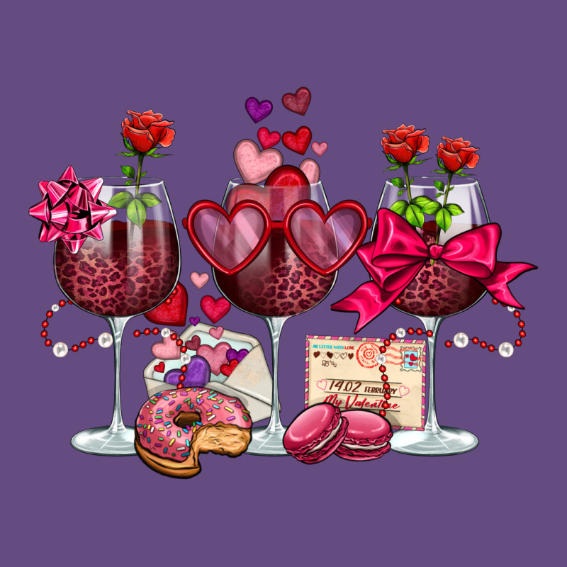 Valentine's Day Wine Glasses Vintage Hoodie by OliviaCreatesArt | Teevron