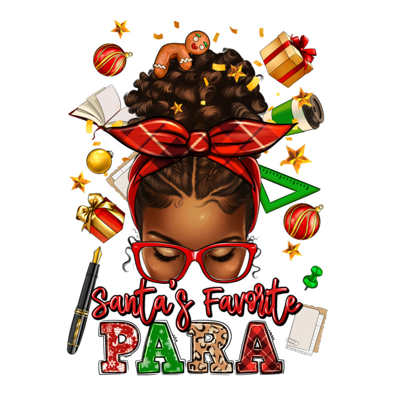 Santa's Favorite Para Afro Messy Bun Premium Tee by texasbilliewilder | Teevron