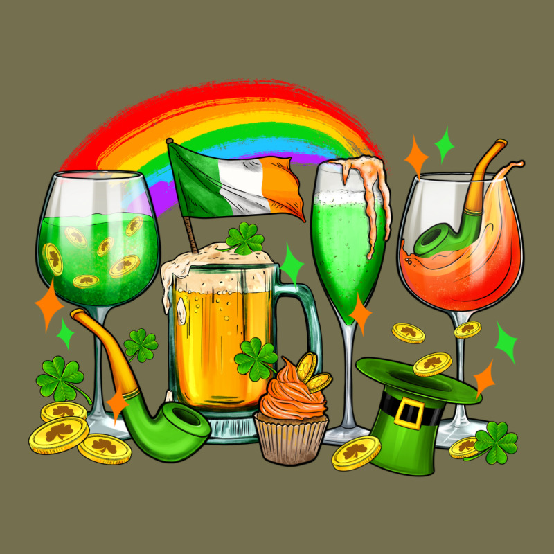 Wine Glasses St. Patricks Vintage Hoodie by OliviaCreatesArt | Teevron