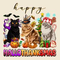 Happy Hallothanksmas Cats Premium Tee | Teevron