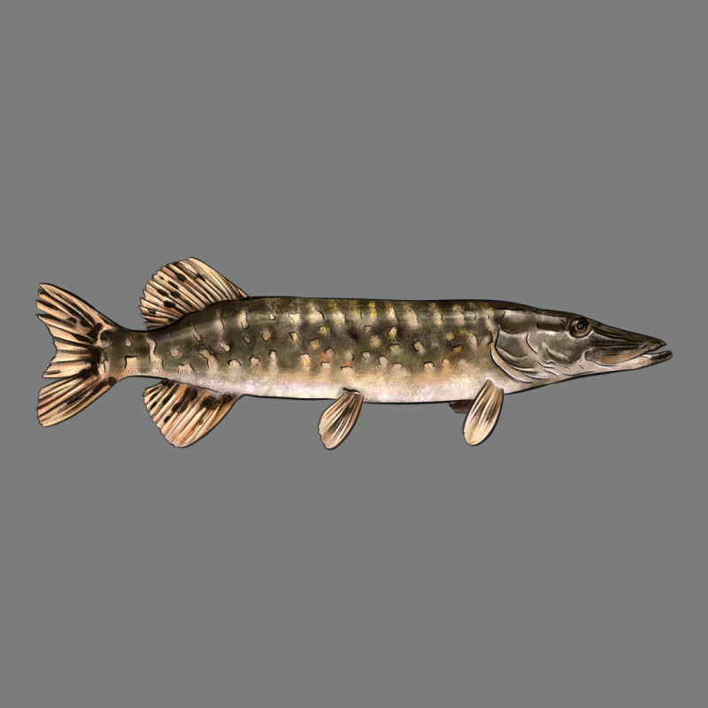 Northern Pike Fish Illustrations Premium Hoodie by LillyAllenDesigns | Teevron