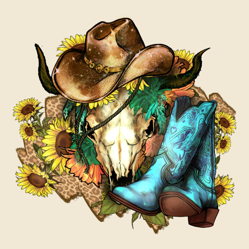 Cow Skull Cowboy Boots Hats Sunflowers Ladies Tee by HowdyJamesFarm | Teevron
