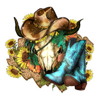 Cow skull Cowboy boots hats sunflowers | Teevron