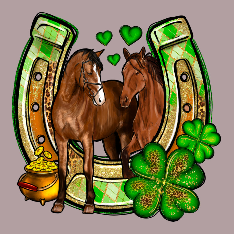 St. Patrick's Day Horse Horseshoe Vintage Hoodie by OliviaCreatesArt | Teevron