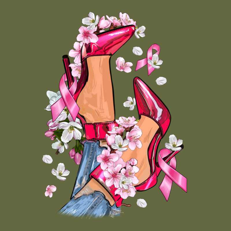 Cancer High Heels Breast Cancer Long Sleeve Tee by FaDigitalArtStudio | Teevron
