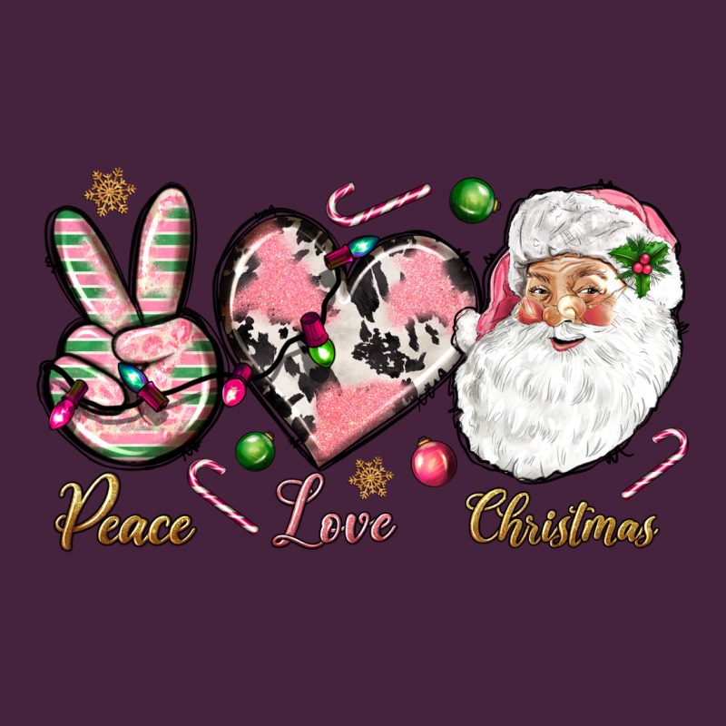 Peace Love Pink Christmas Premium Tee by NancyCooperArtShop | Teevron