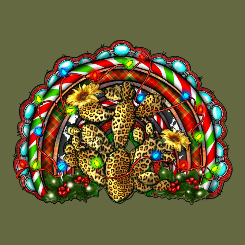 Christmas Rainbow With Leopard Cactus Long Sleeve Tee by RanaPortraitStore | Teevron