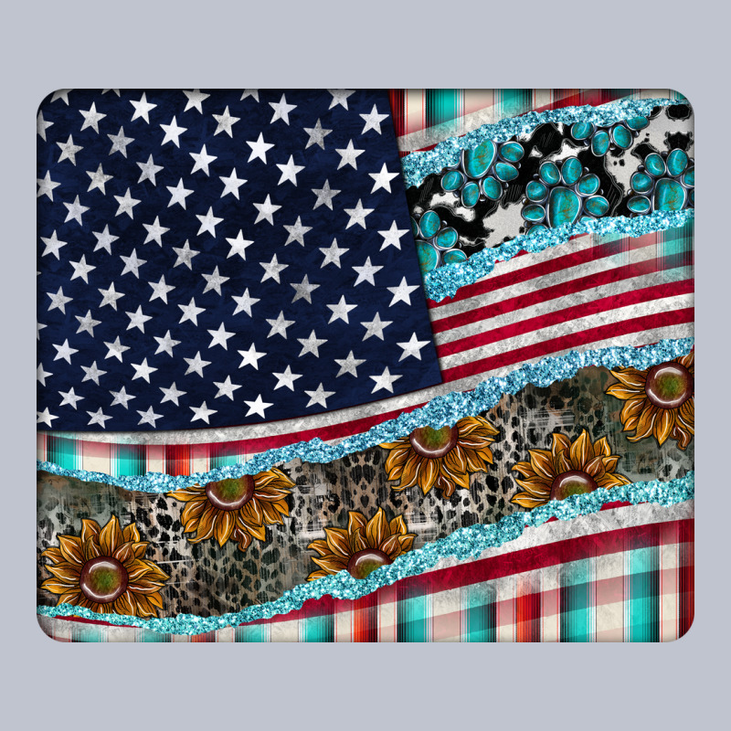 American Flag Mouse Pad Premium Hoodie by CowhideDigitalArt | Teevron