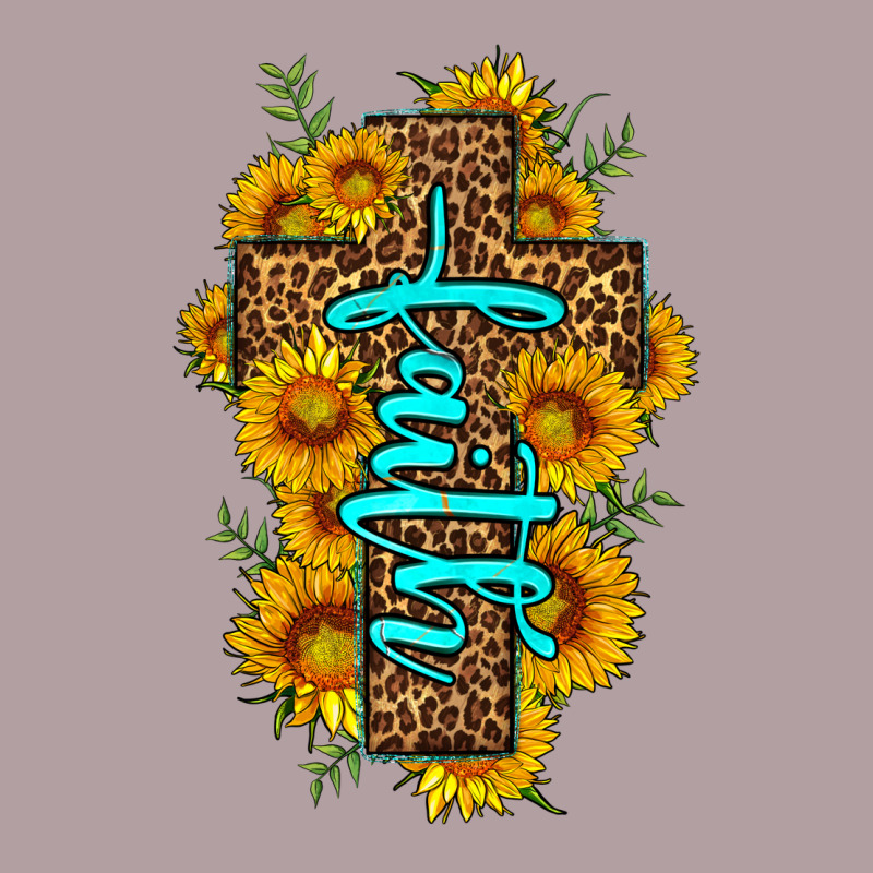Faith Sunflower Leopard Cross Olivia Vintage Hoodie by OliviaCreatesArt | Teevron