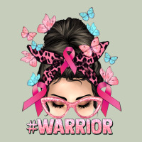 Warrior Cancer Messy Bun Cancer Awareness Ladies Tee | Teevron
