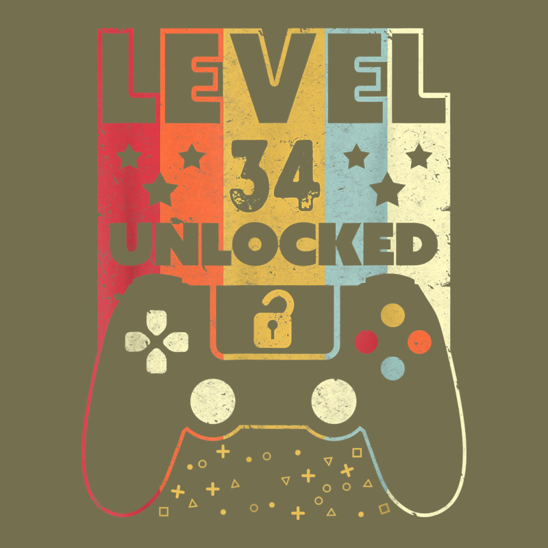 Level 34 Unlocked Shirt Video Gamer 34th Birthday Gifts Tee T Shirt Vintage Hoodie by longCreatives | Teevron