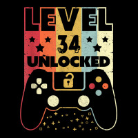 Level 34 Unlocked Shirt Video Gamer 34th Birthday Gifts Tee T Shirt Zipper Hoodie | Teevron